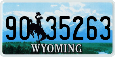 WY license plate 9035263