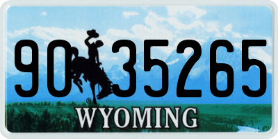 WY license plate 9035265