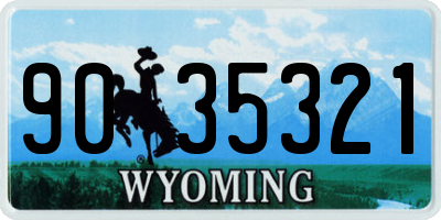 WY license plate 9035321
