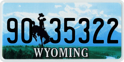 WY license plate 9035322