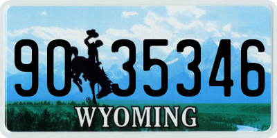 WY license plate 9035346