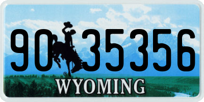 WY license plate 9035356