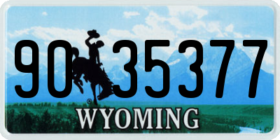 WY license plate 9035377