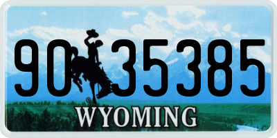 WY license plate 9035385