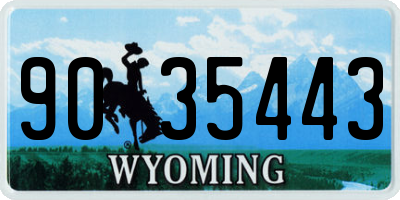 WY license plate 9035443