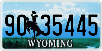 WY license plate 9035445