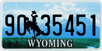 WY license plate 9035451