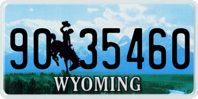 WY license plate 9035460