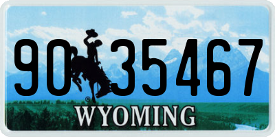 WY license plate 9035467