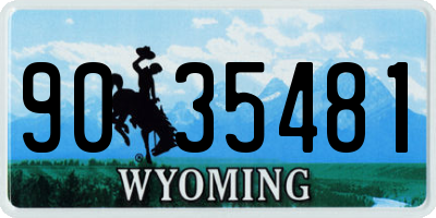 WY license plate 9035481
