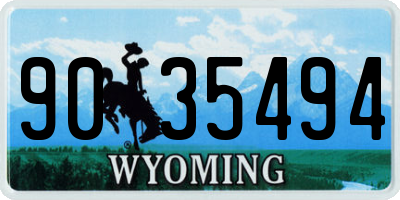 WY license plate 9035494