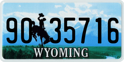 WY license plate 9035716