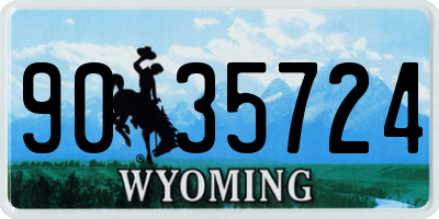 WY license plate 9035724