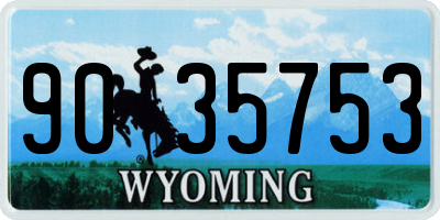WY license plate 9035753