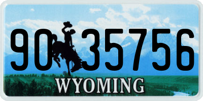 WY license plate 9035756