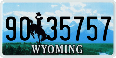 WY license plate 9035757