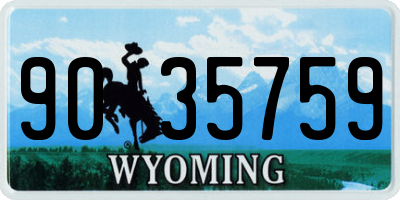 WY license plate 9035759