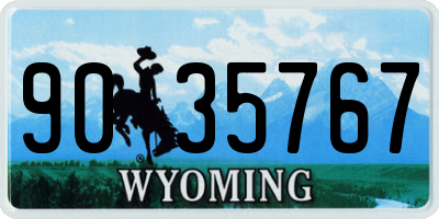 WY license plate 9035767