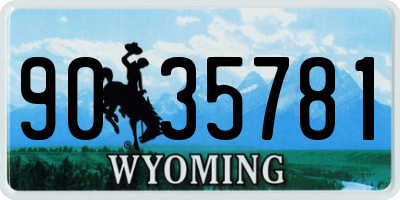 WY license plate 9035781
