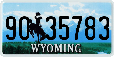 WY license plate 9035783