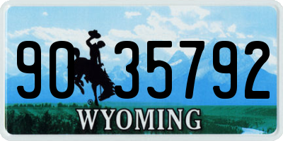 WY license plate 9035792