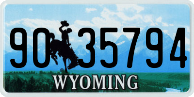 WY license plate 9035794