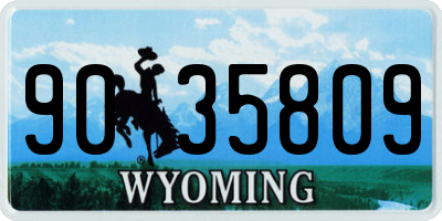 WY license plate 9035809