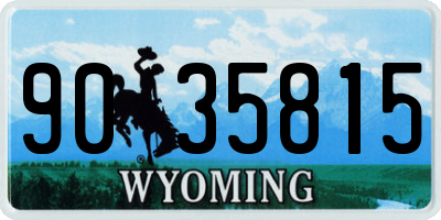WY license plate 9035815