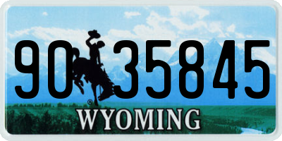 WY license plate 9035845