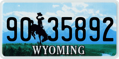 WY license plate 9035892