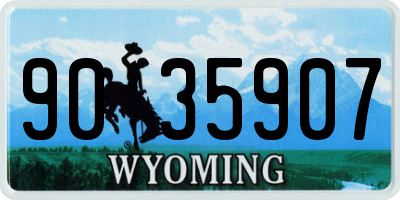 WY license plate 9035907