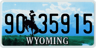 WY license plate 9035915