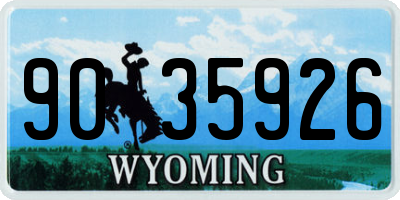 WY license plate 9035926