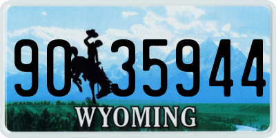 WY license plate 9035944