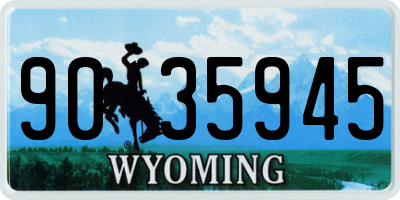 WY license plate 9035945