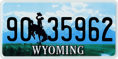 WY license plate 9035962
