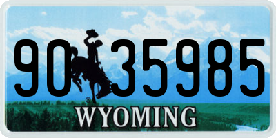 WY license plate 9035985