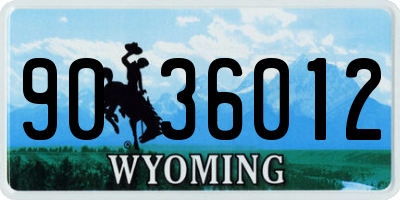 WY license plate 9036012
