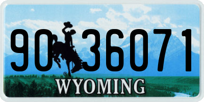 WY license plate 9036071