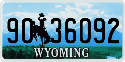 WY license plate 9036092