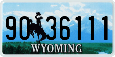 WY license plate 9036111