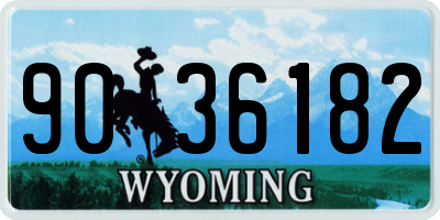 WY license plate 9036182
