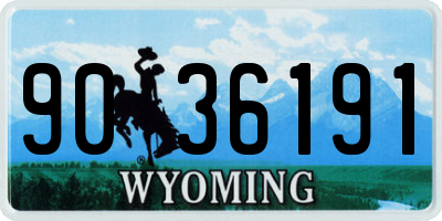 WY license plate 9036191