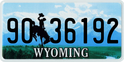 WY license plate 9036192