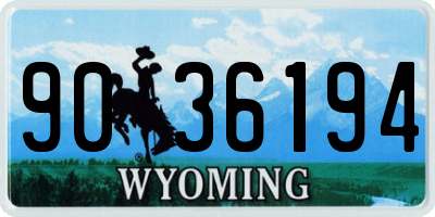 WY license plate 9036194