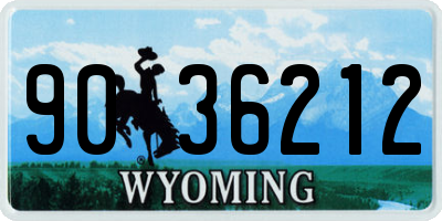 WY license plate 9036212