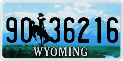 WY license plate 9036216