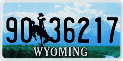 WY license plate 9036217