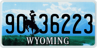 WY license plate 9036223