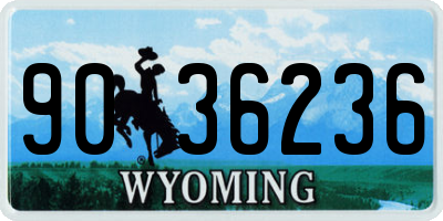 WY license plate 9036236